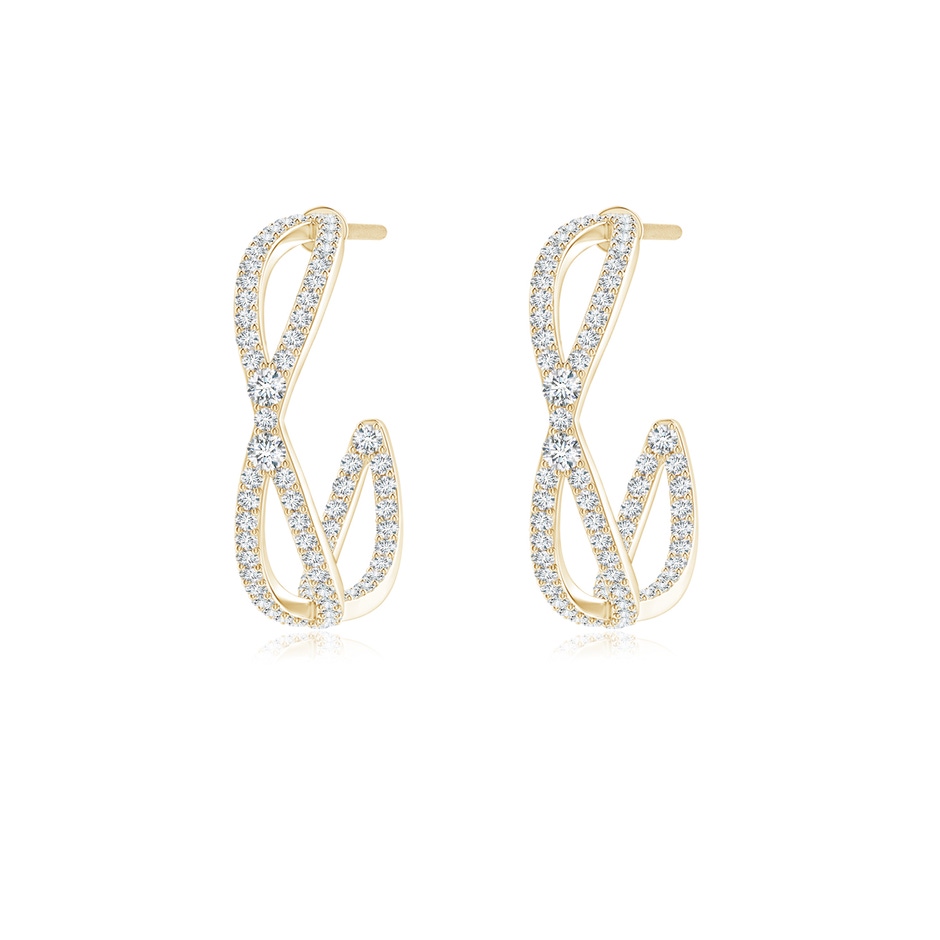 1.45mm GVS2 Diamond Criss-Cross Hoop Earrings in Yellow Gold 