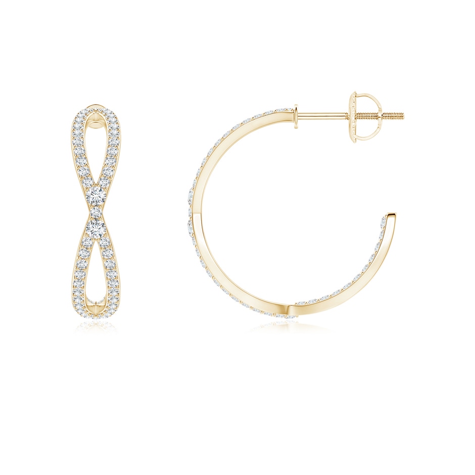 1.45mm GVS2 Diamond Criss-Cross Hoop Earrings in Yellow Gold side-1