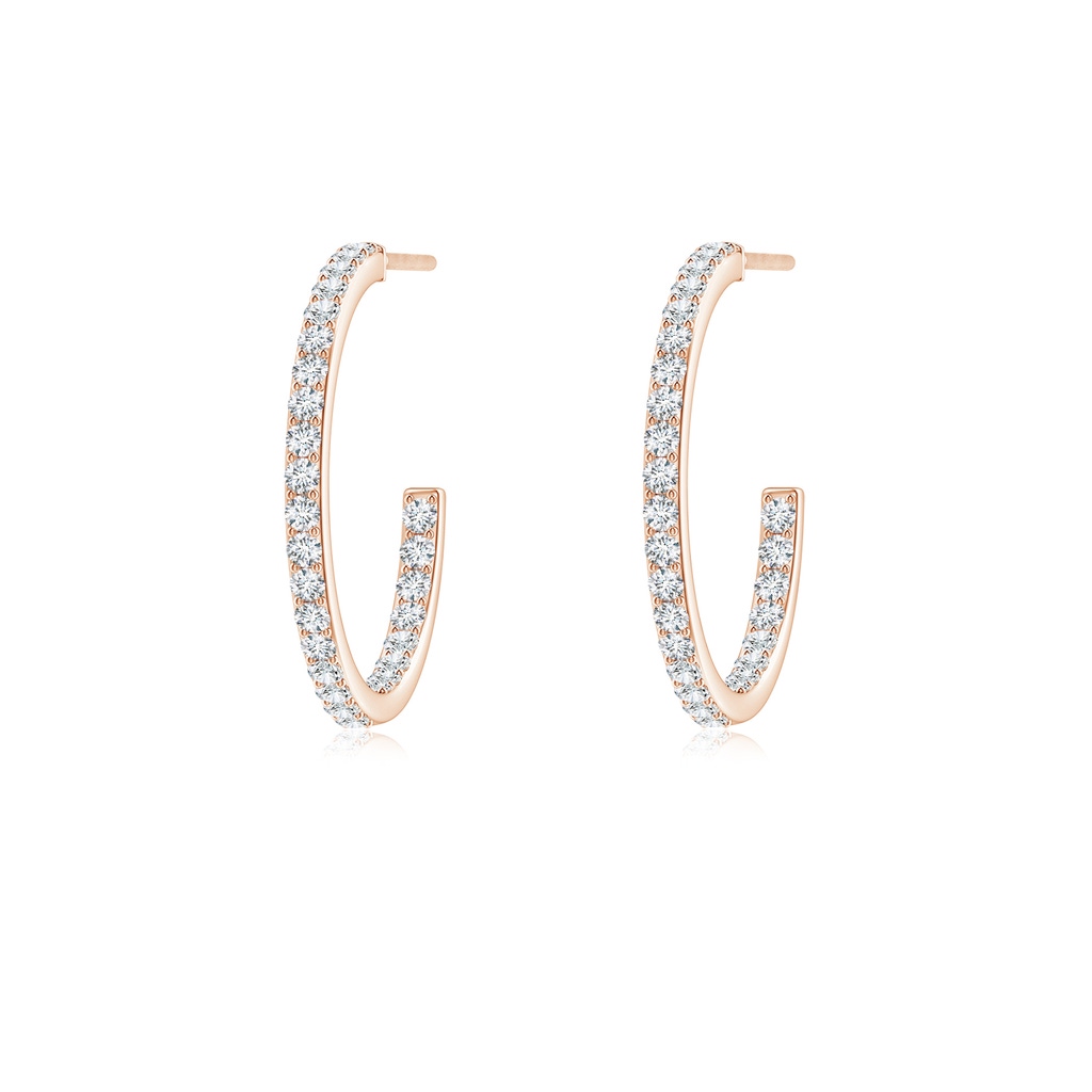 1.35mm GVS2 Inside-Out Single Line Diamond Hoop Earrings in Rose Gold