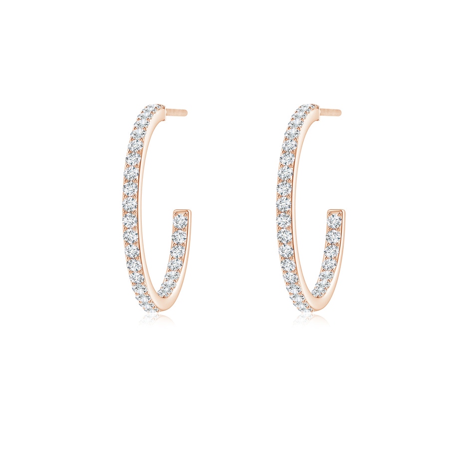 1.35mm GVS2 Inside-Out Single Line Diamond Hoop Earrings in Rose Gold 