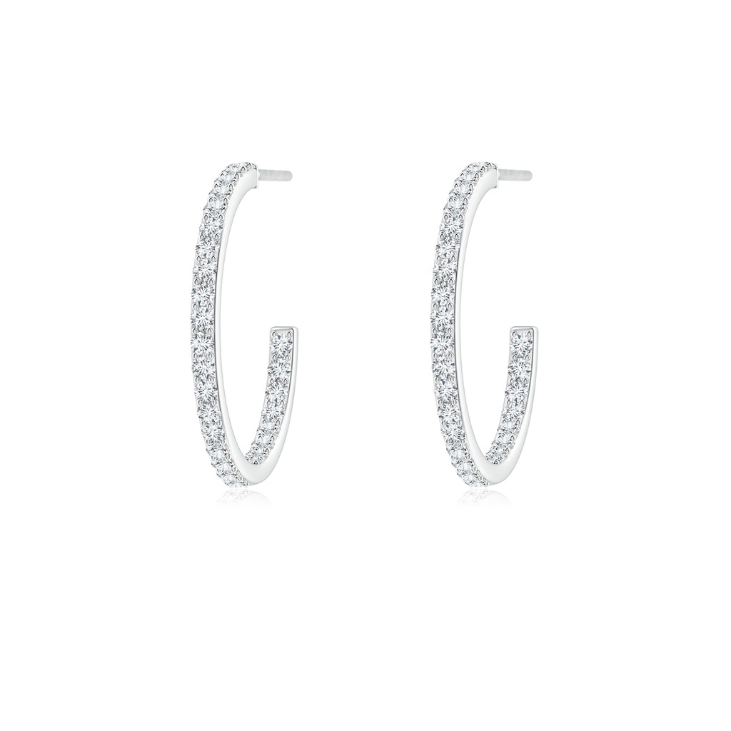 1.35mm GVS2 Inside-Out Single Line Diamond Hoop Earrings in White Gold