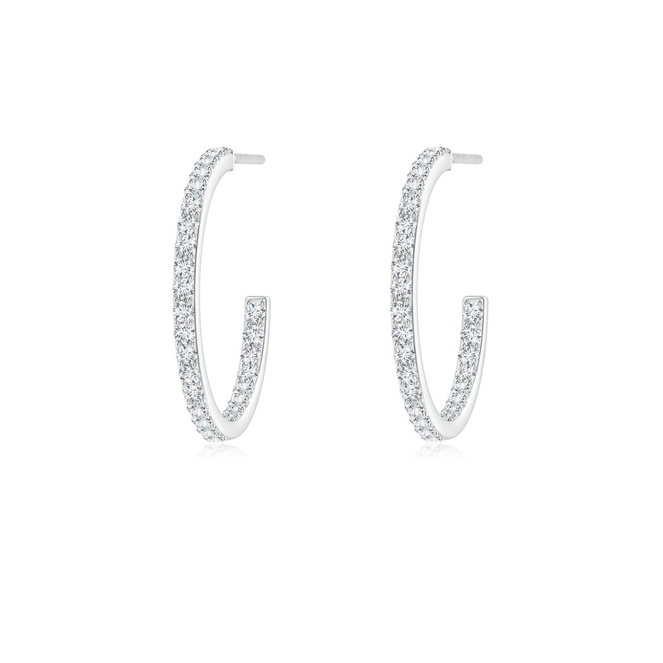 1.35mm GVS2 Inside-Out Single Line Diamond Hoop Earrings in White Gold 