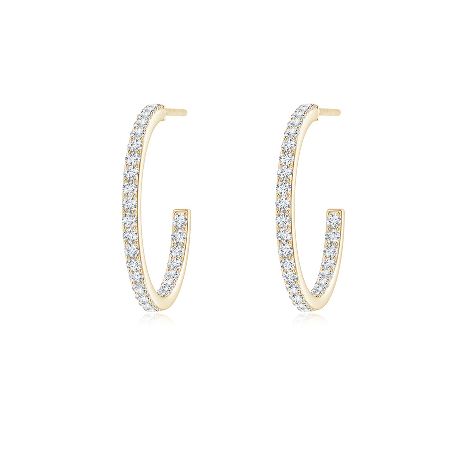 1.35mm GVS2 Inside-Out Single Line Diamond Hoop Earrings in Yellow Gold 