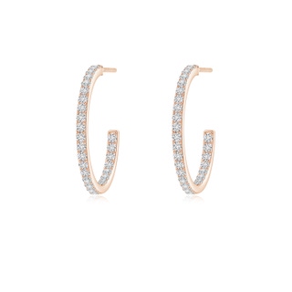 1.35mm HSI2 Inside-Out Single Line Diamond Hoop Earrings in 10K Rose Gold