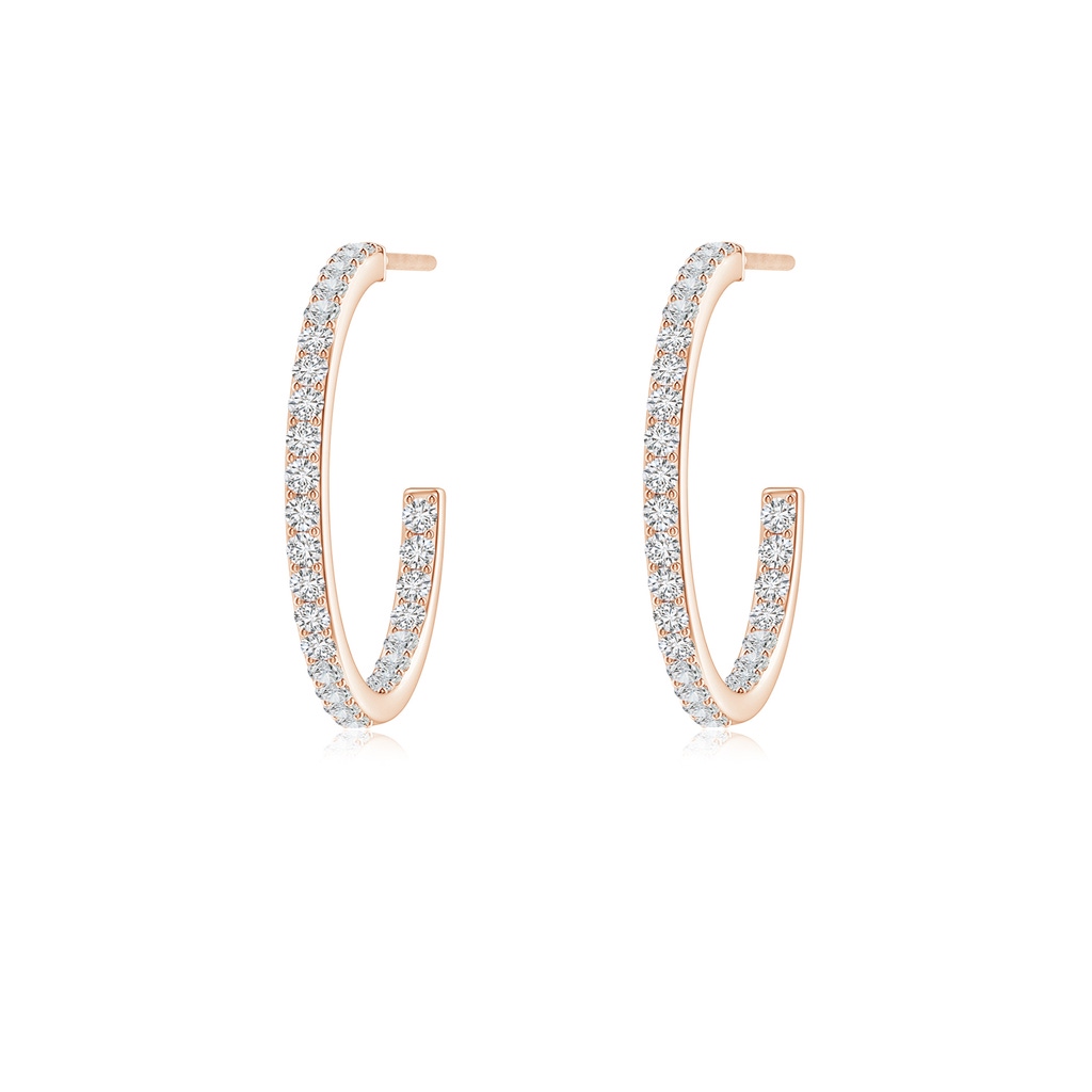 1.35mm HSI2 Inside-Out Single Line Diamond Hoop Earrings in Rose Gold 