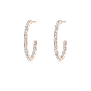 1.35mm HSI2 Inside-Out Single Line Diamond Hoop Earrings in Rose Gold