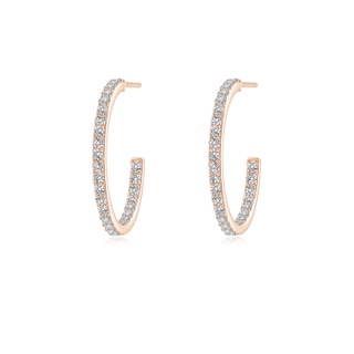 1.35mm IJI1I2 Inside-Out Single Line Diamond Hoop Earrings in Rose Gold