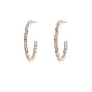 1.35mm KI3 Inside-Out Single Line Diamond Hoop Earrings in 10K Rose Gold