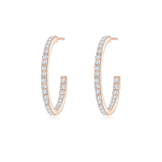 1.5mm GVS2 Inside-Out Single Line Diamond Hoop Earrings in Rose Gold
