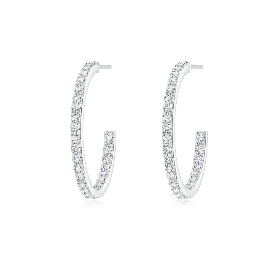 1.5mm GVS2 Inside-Out Single Line Diamond Hoop Earrings in White Gold 