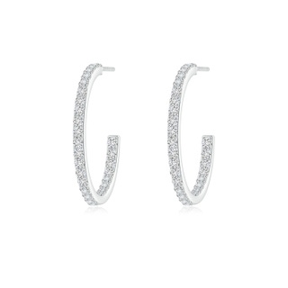 1.5mm HSI2 Inside-Out Single Line Diamond Hoop Earrings in White Gold