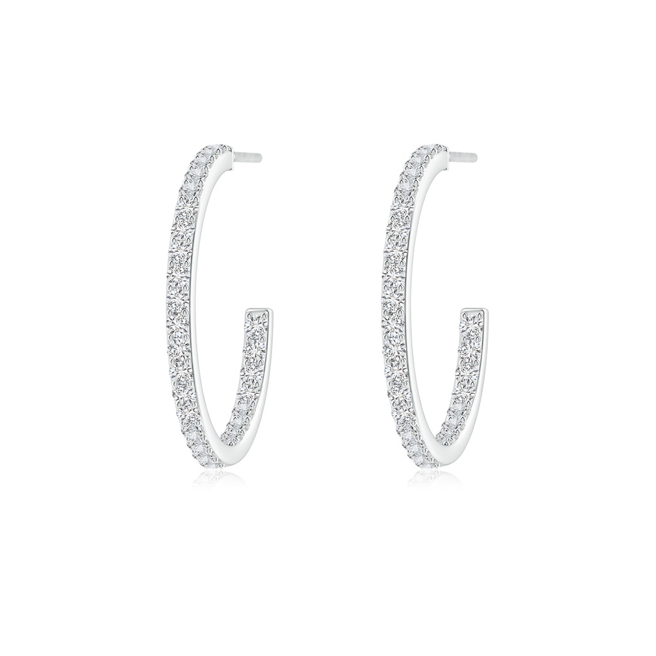 1.5mm HSI2 Inside-Out Single Line Diamond Hoop Earrings in White Gold 