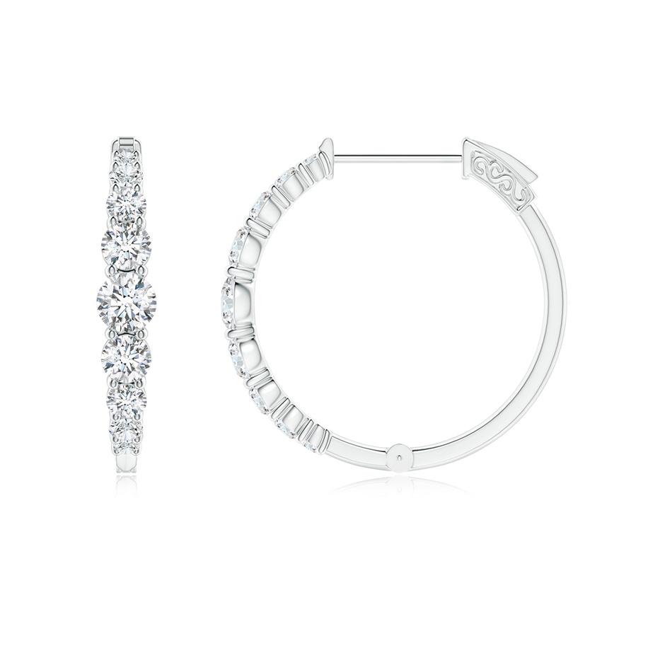 3.3mm GVS2 Graduated Diamond Hoop Earrings in P950 Platinum side-1