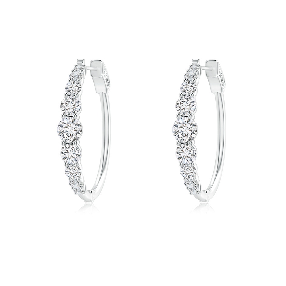 3.3mm HSI2 Graduated Diamond Hoop Earrings in P950 Platinum 