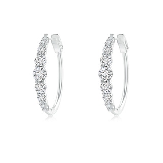 3.3mm HSI2 Graduated Diamond Hoop Earrings in White Gold