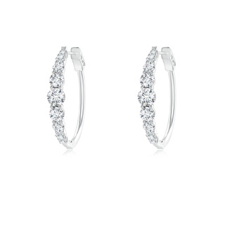 3mm GVS2 Graduated Diamond Hoop Earrings in P950 Platinum