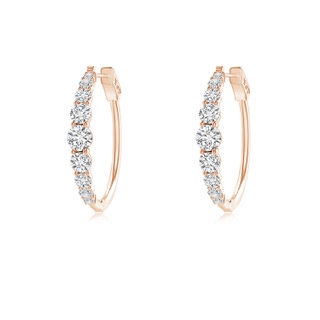 3mm HSI2 Graduated Diamond Hoop Earrings in 10K Rose Gold