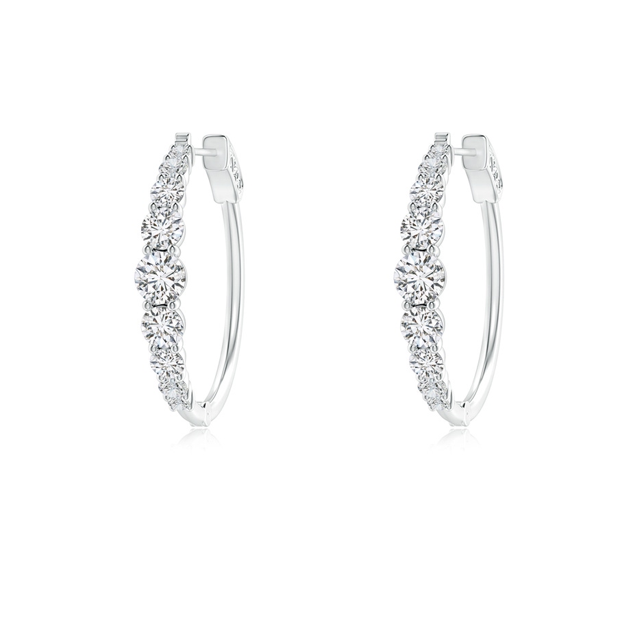 3mm HSI2 Graduated Diamond Hoop Earrings in P950 Platinum 