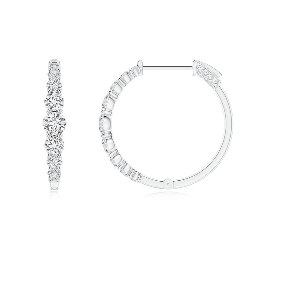 3mm HSI2 Graduated Diamond Hoop Earrings in P950 Platinum side-1