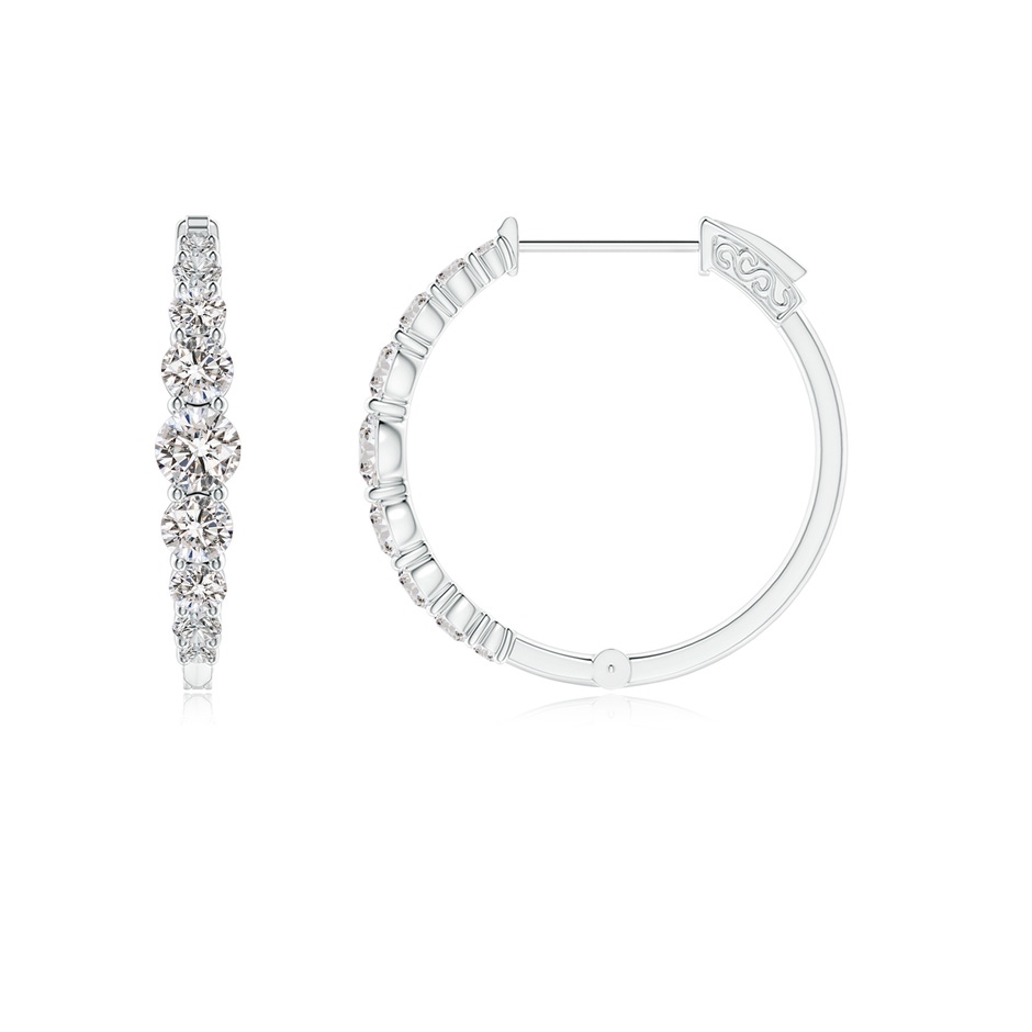 3mm IJI1I2 Graduated Diamond Hoop Earrings in P950 Platinum side-1