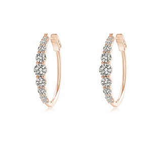 3mm KI3 Graduated Diamond Hoop Earrings in 9K Rose Gold