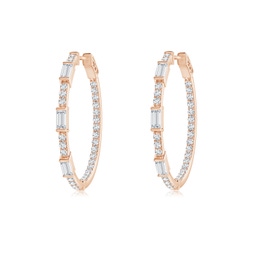 Baguette Lab Grown Diamond Hoop Earrings