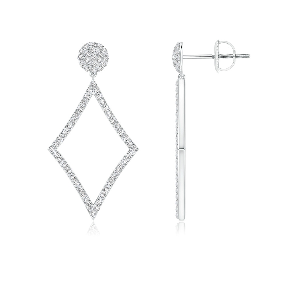 0.9mm HSI2 Prong-Set Diamond Kite-Shaped Dangle Earrings in White Gold