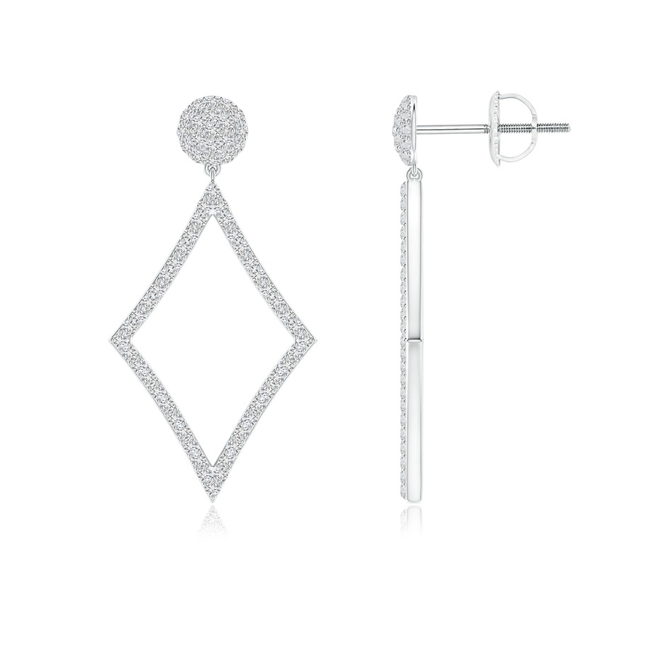 0.9mm HSI2 Prong-Set Diamond Kite-Shaped Dangle Earrings in White Gold 