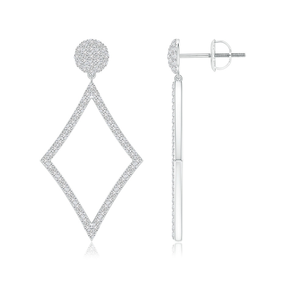 1mm HSI2 Prong-Set Diamond Kite-Shaped Dangle Earrings in White Gold 