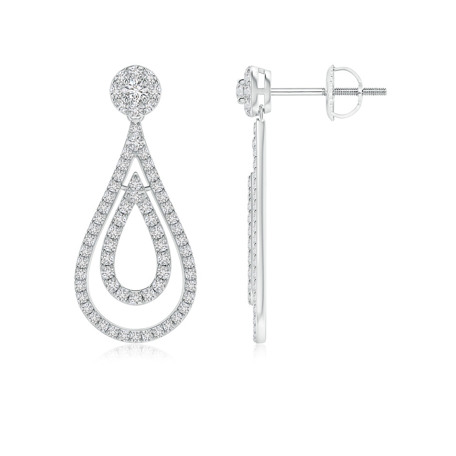 1.9mm HSI2 Diamond Double Teardrop Earrings in White Gold 