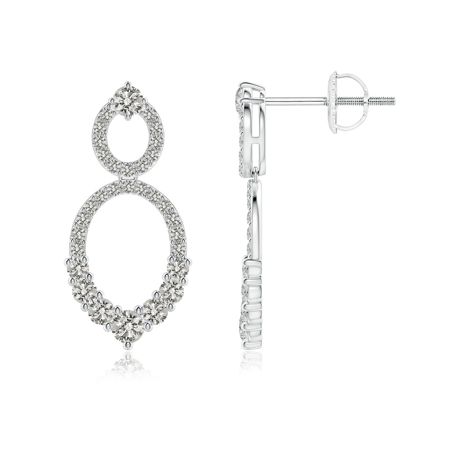 2.3mm KI3 Double Oval Diamond Drop Earrings in White Gold 