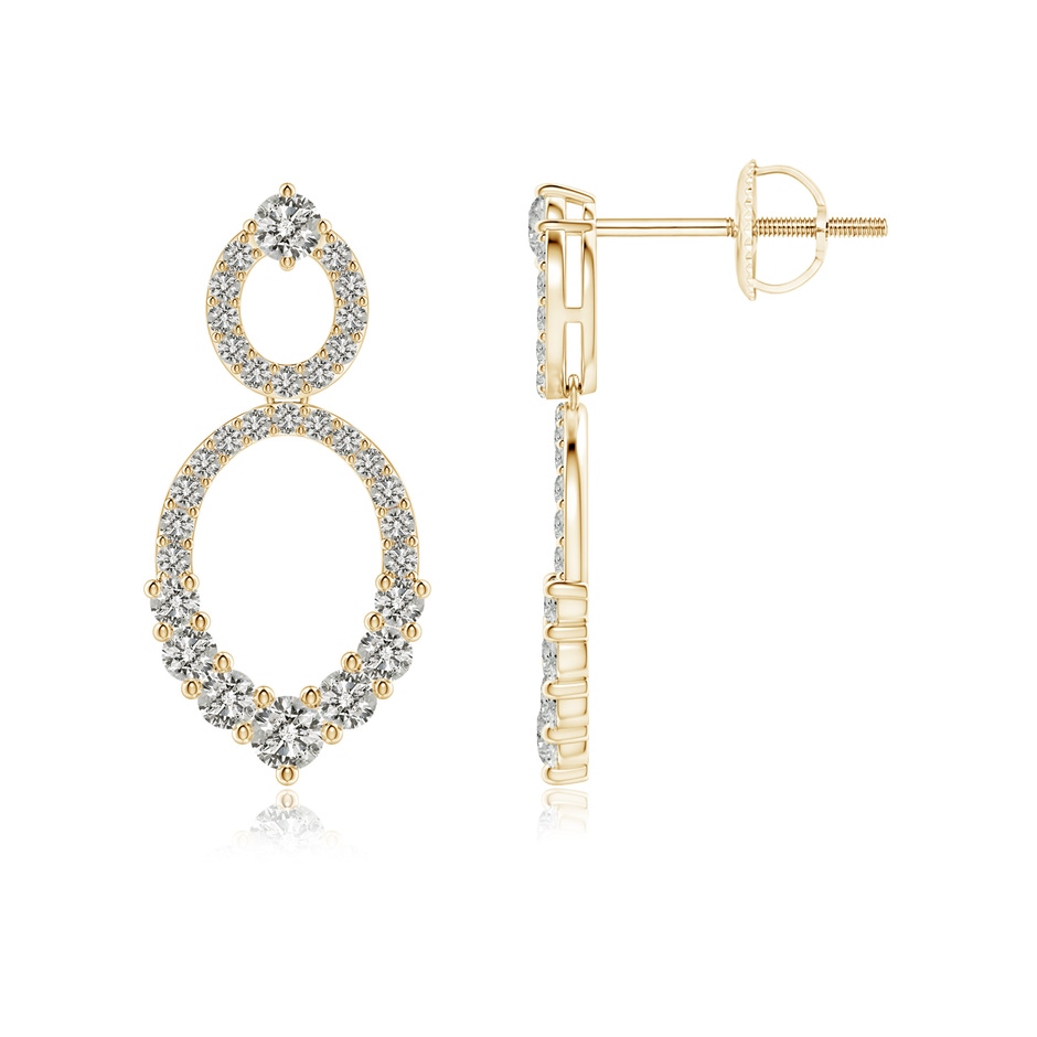2.3mm KI3 Double Oval Diamond Drop Earrings in Yellow Gold 