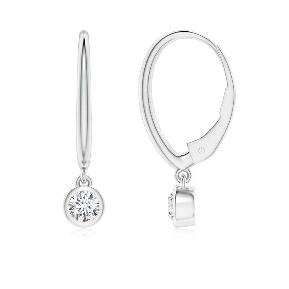 3.2mm GVS2 Classic Bezel-Set Round Diamond Leverback Drop Earrings in P950 Platinum 