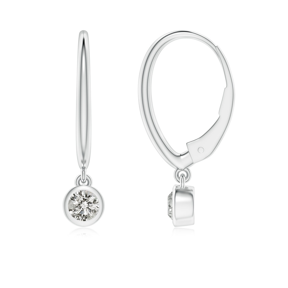 3.2mm KI3 Classic Bezel-Set Round Diamond Leverback Drop Earrings in White Gold 