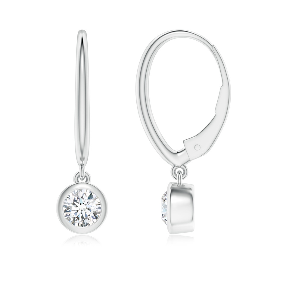 4.1mm GVS2 Classic Bezel-Set Round Diamond Leverback Drop Earrings in P950 Platinum 