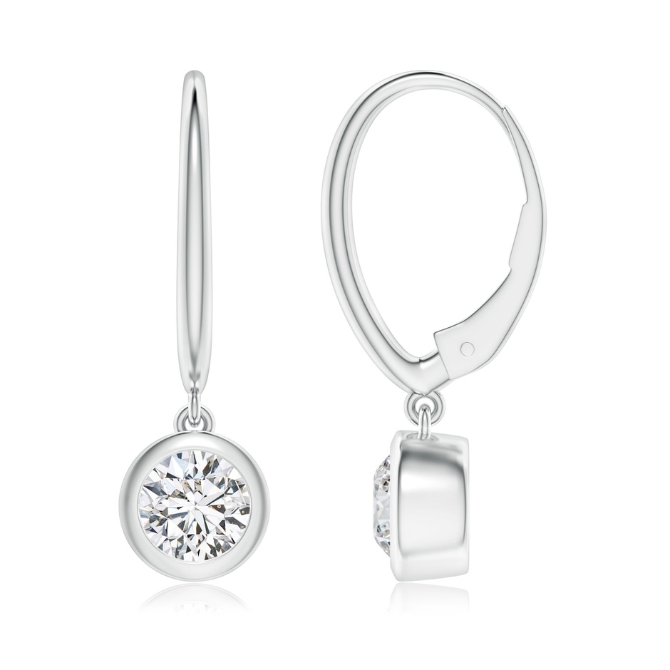 5.1mm HSI2 Classic Bezel-Set Round Diamond Leverback Drop Earrings in P950 Platinum 