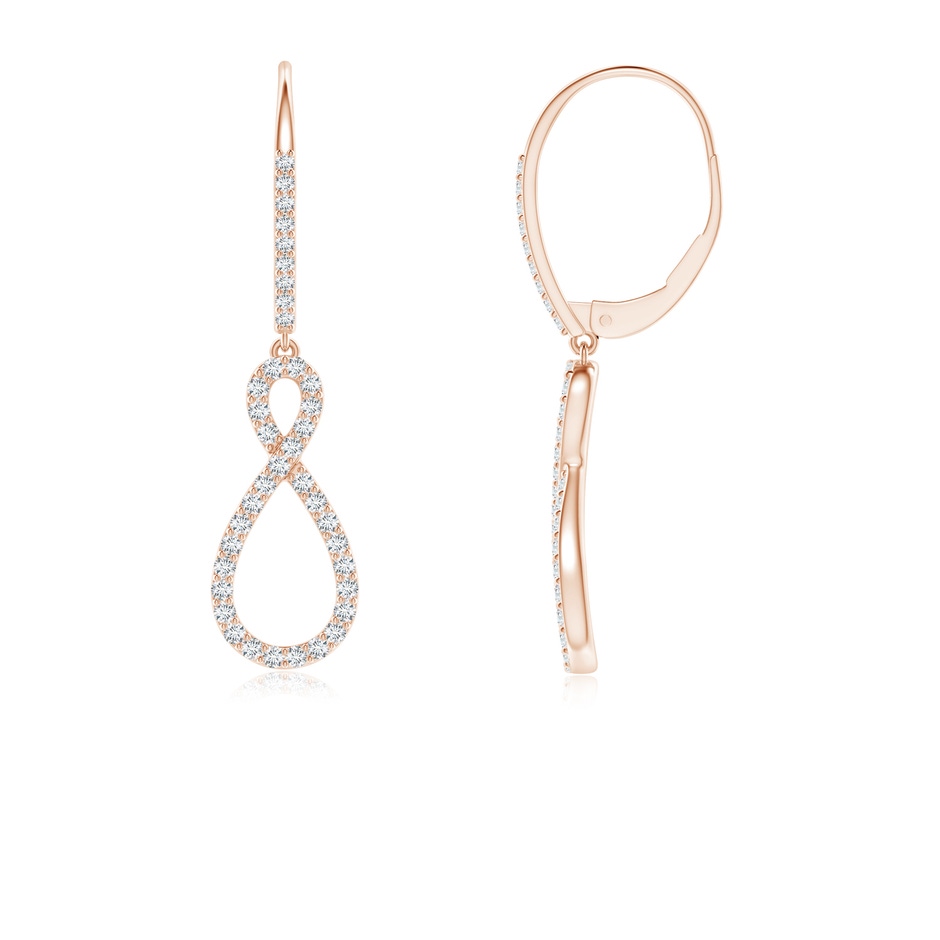 0.95mm GVS2 Diamond Infinity Twist Drop Earrings in Rose Gold 