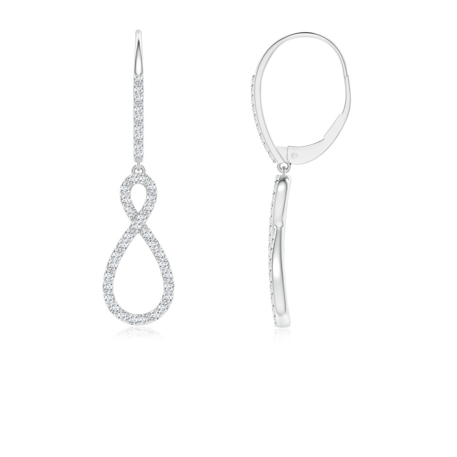 0.95mm GVS2 Diamond Infinity Twist Drop Earrings in White Gold 