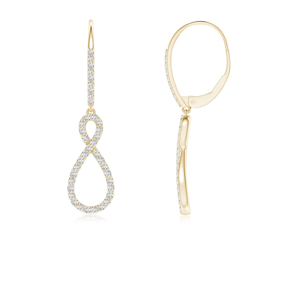 0.95mm GVS2 Diamond Infinity Twist Drop Earrings in Yellow Gold