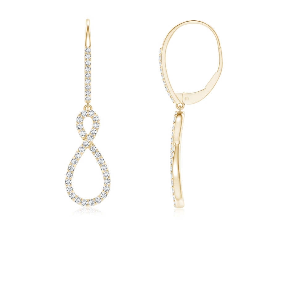 0.95mm GVS2 Diamond Infinity Twist Drop Earrings in Yellow Gold 