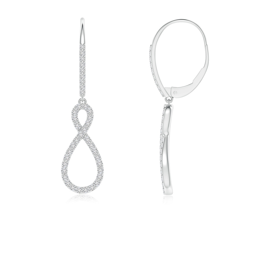 0.95mm HSI2 Diamond Infinity Twist Drop Earrings in White Gold 