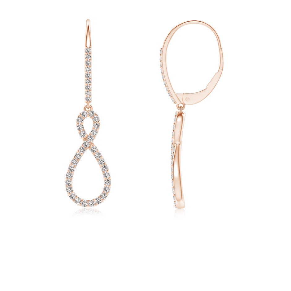 0.95mm IJI1I2 Diamond Infinity Twist Drop Earrings in Rose Gold 
