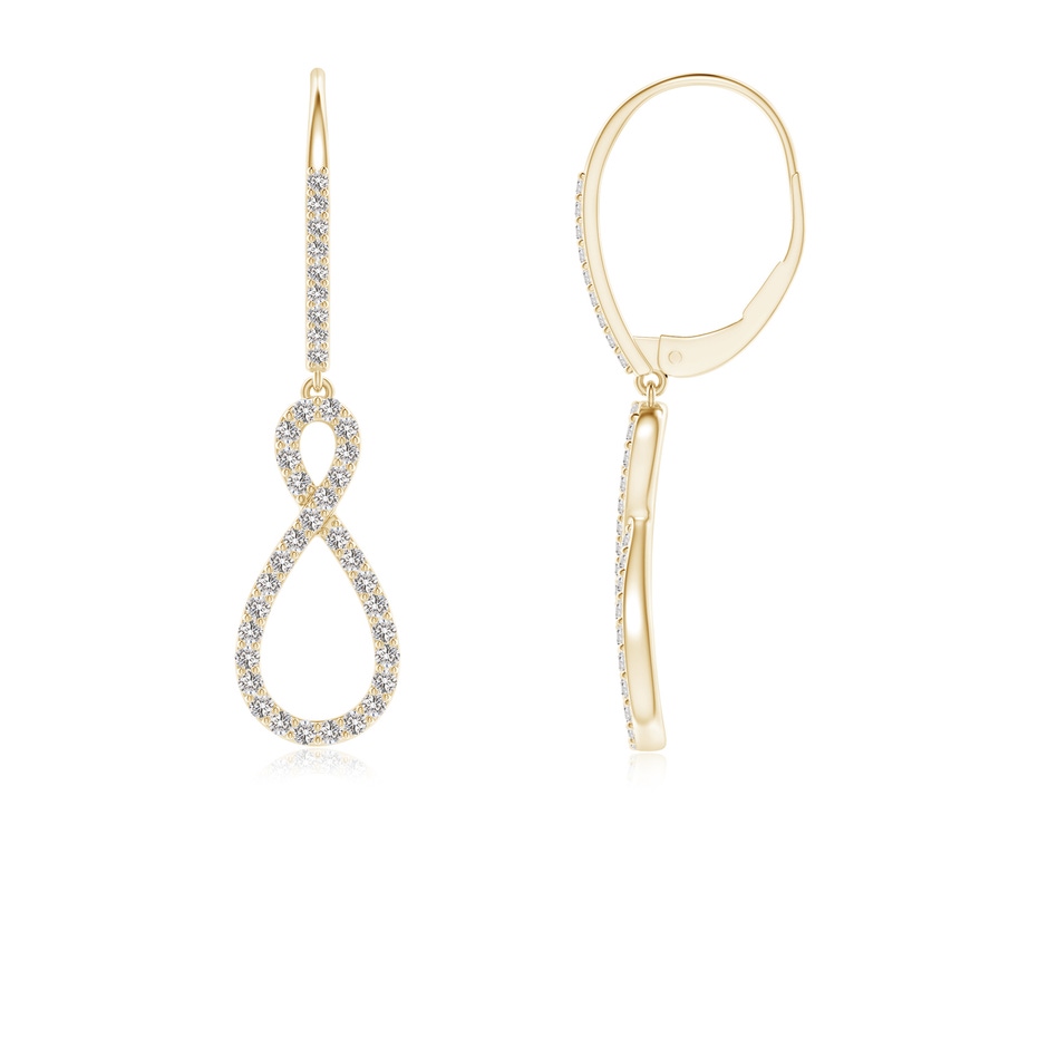 0.95mm IJI1I2 Diamond Infinity Twist Drop Earrings in Yellow Gold 