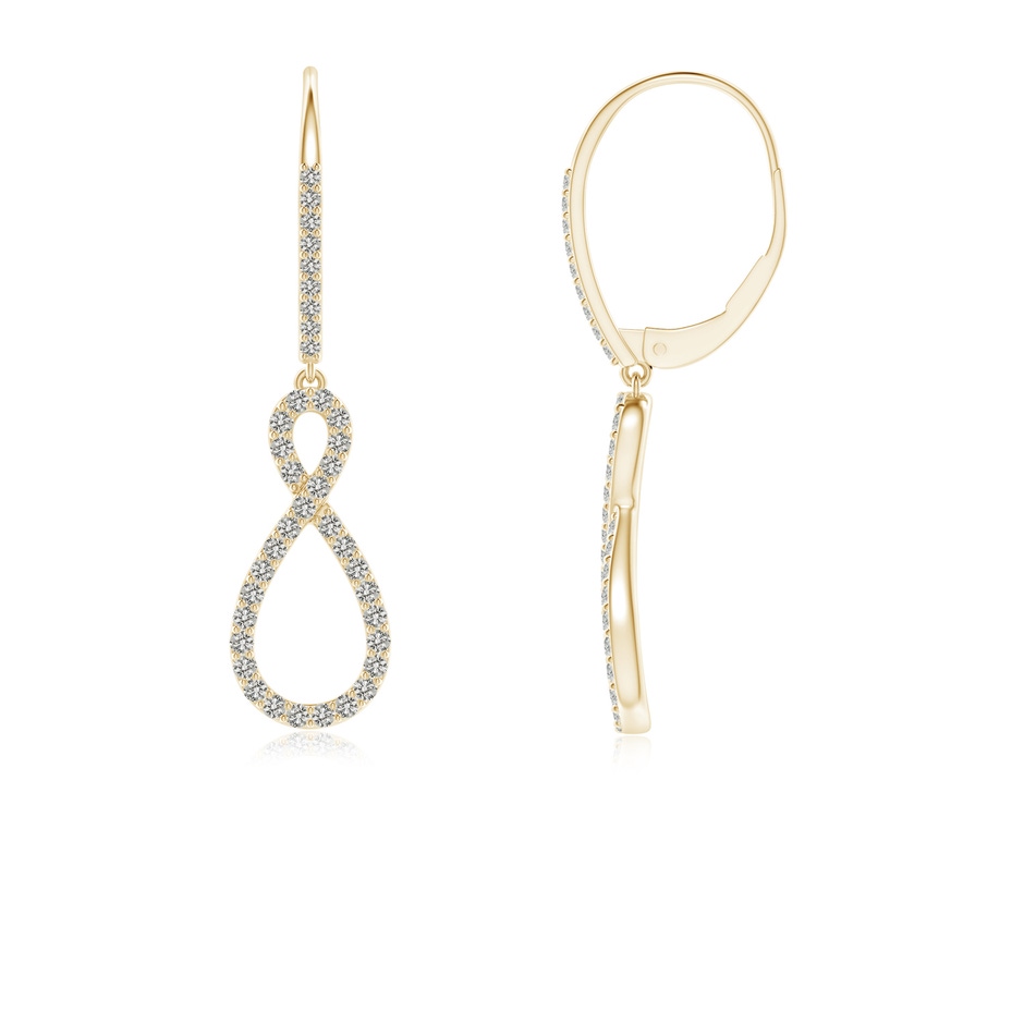 0.95mm KI3 Diamond Infinity Twist Drop Earrings in Yellow Gold 