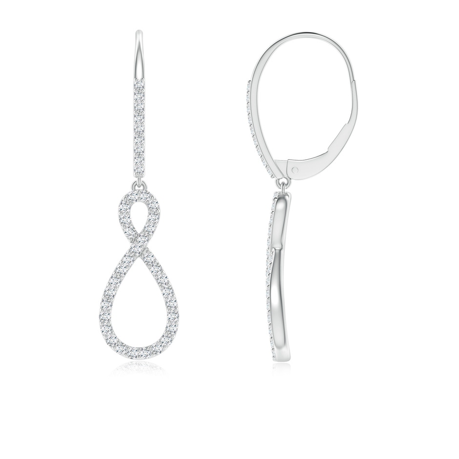 1.15mm GVS2 Diamond Infinity Twist Drop Earrings in White Gold 