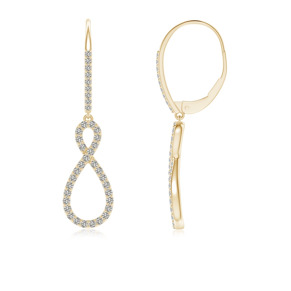 1.15mm KI3 Diamond Infinity Twist Drop Earrings in Yellow Gold 