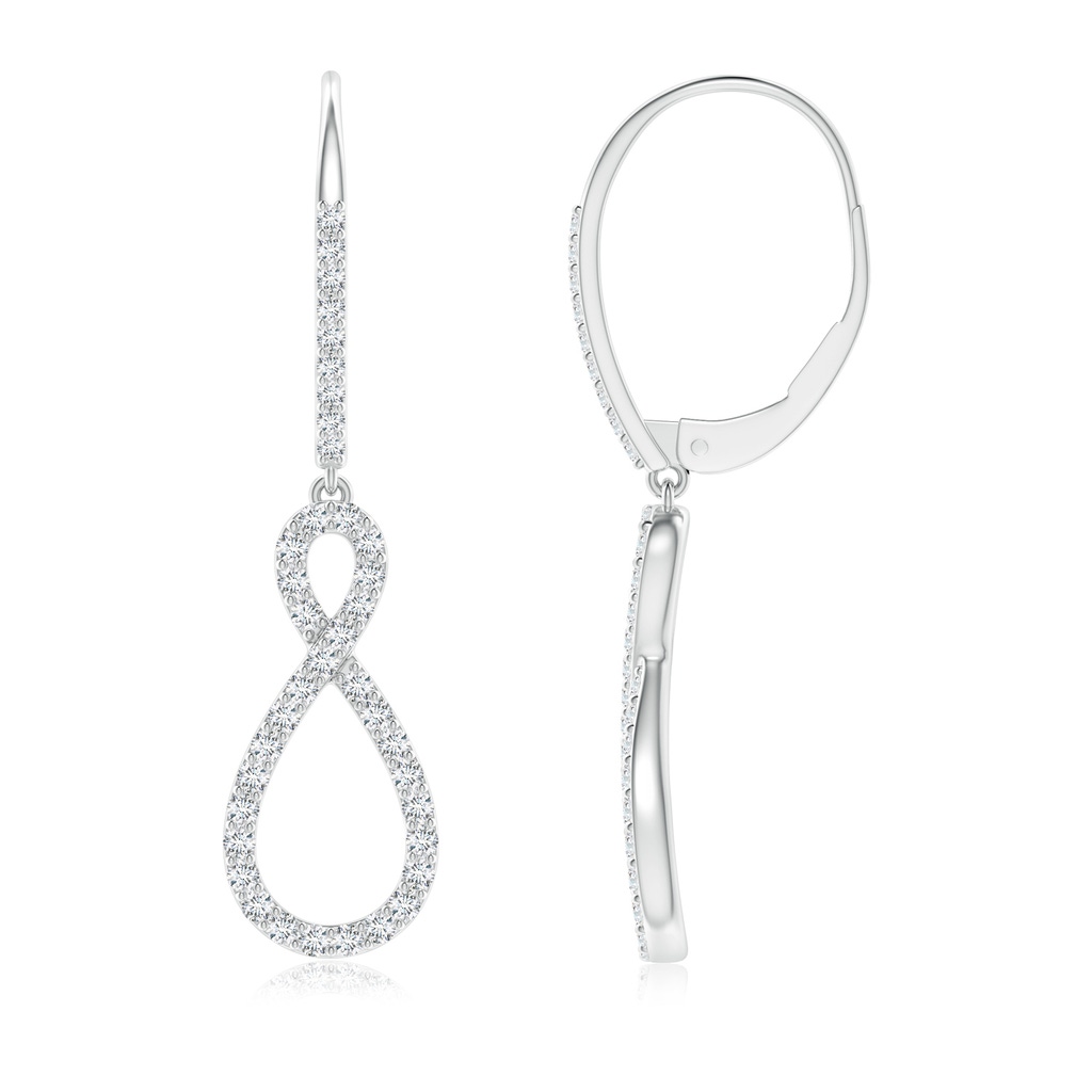 1.3mm GVS2 Diamond Infinity Twist Drop Earrings in White Gold