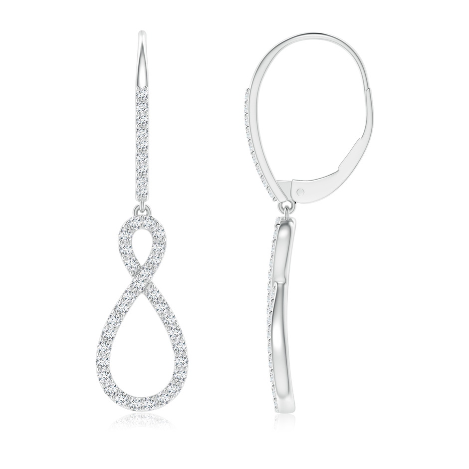 1.3mm GVS2 Diamond Infinity Twist Drop Earrings in White Gold 