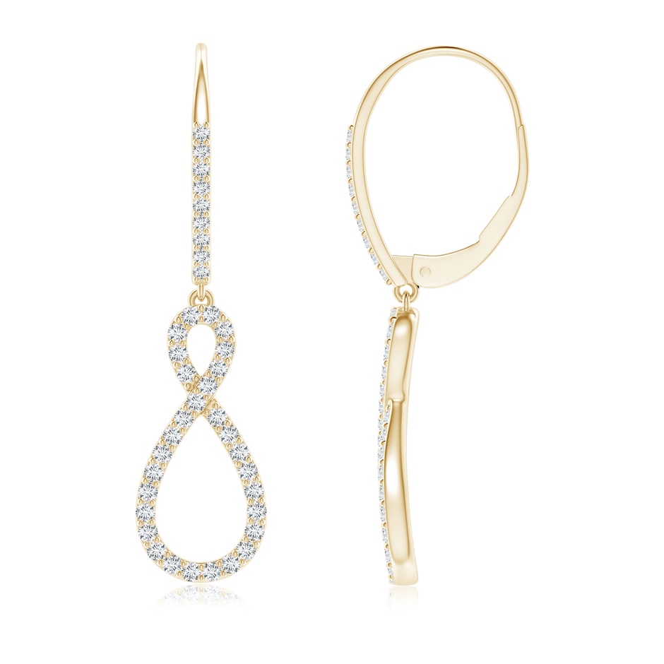 1.3mm GVS2 Diamond Infinity Twist Drop Earrings in Yellow Gold 