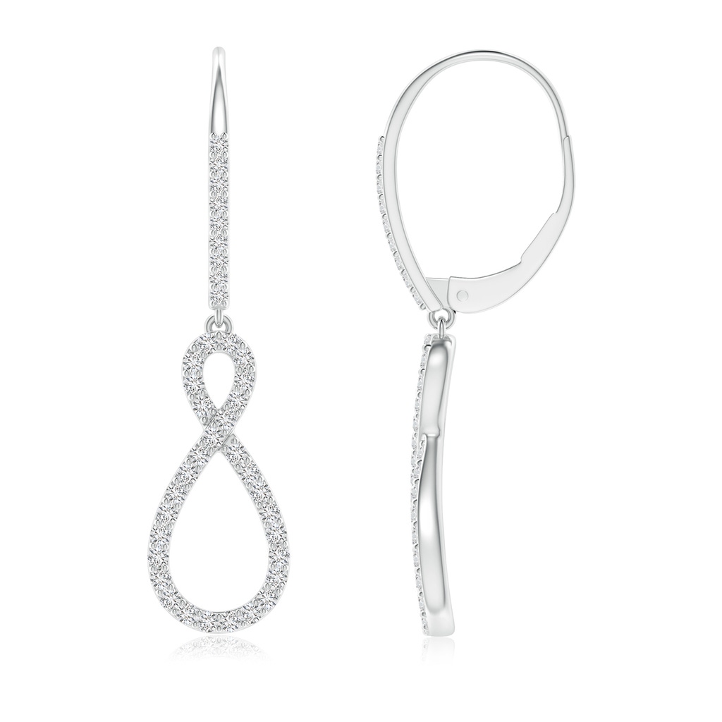 1.3mm HSI2 Diamond Infinity Twist Drop Earrings in White Gold